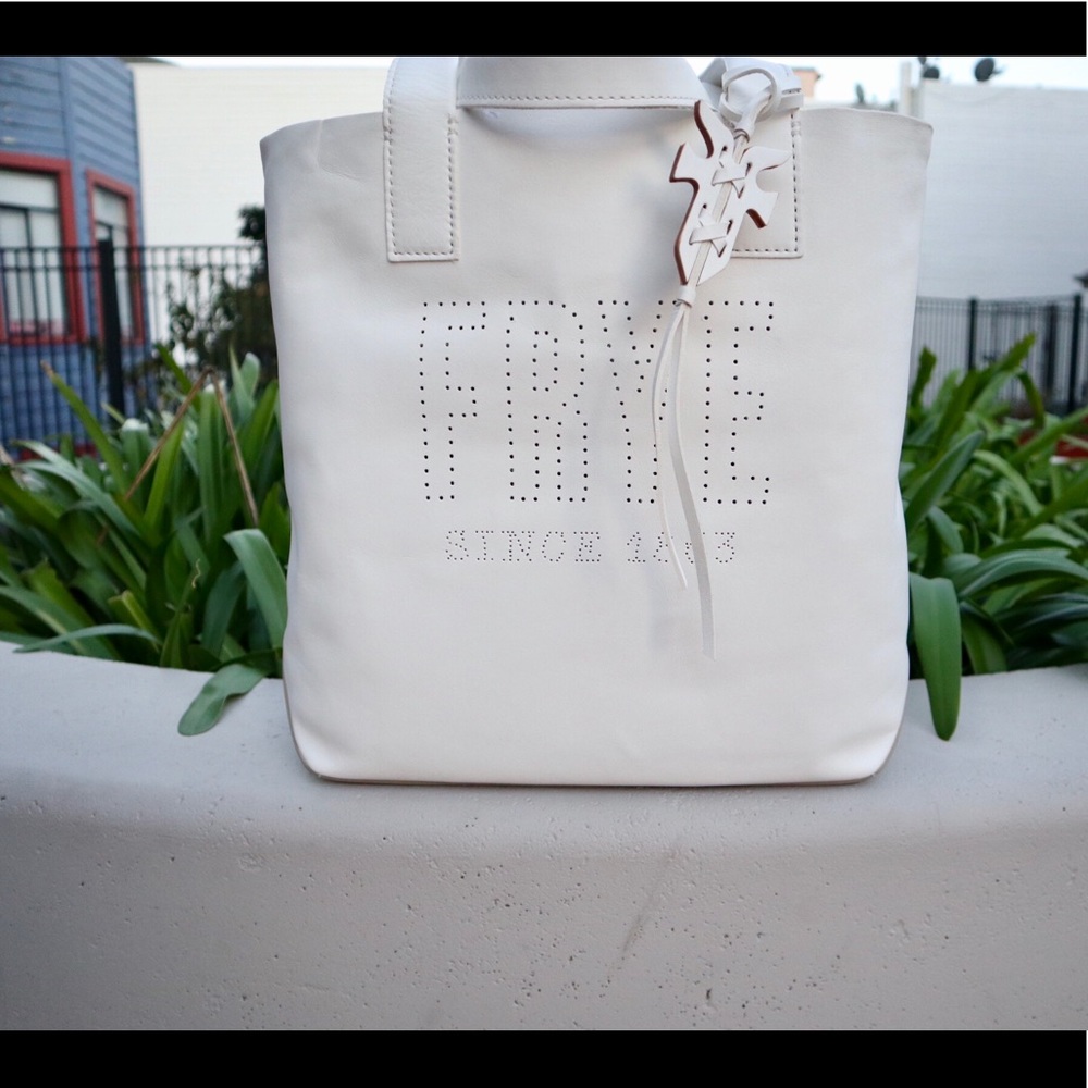 Carson Perforated Logo Leather Tote Bag